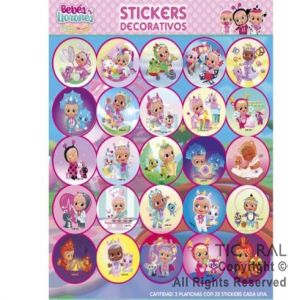 CRY BABIES STICKERS AUTOADHESIVOS  2 X 25 UNIDADES